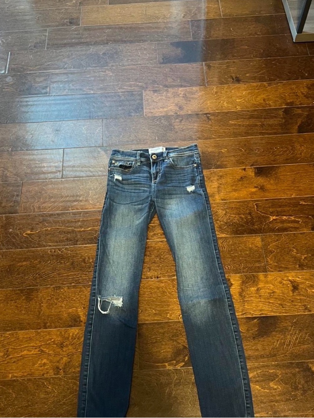 abercrombie kids Dark Blue Ripped Skinny Jeans